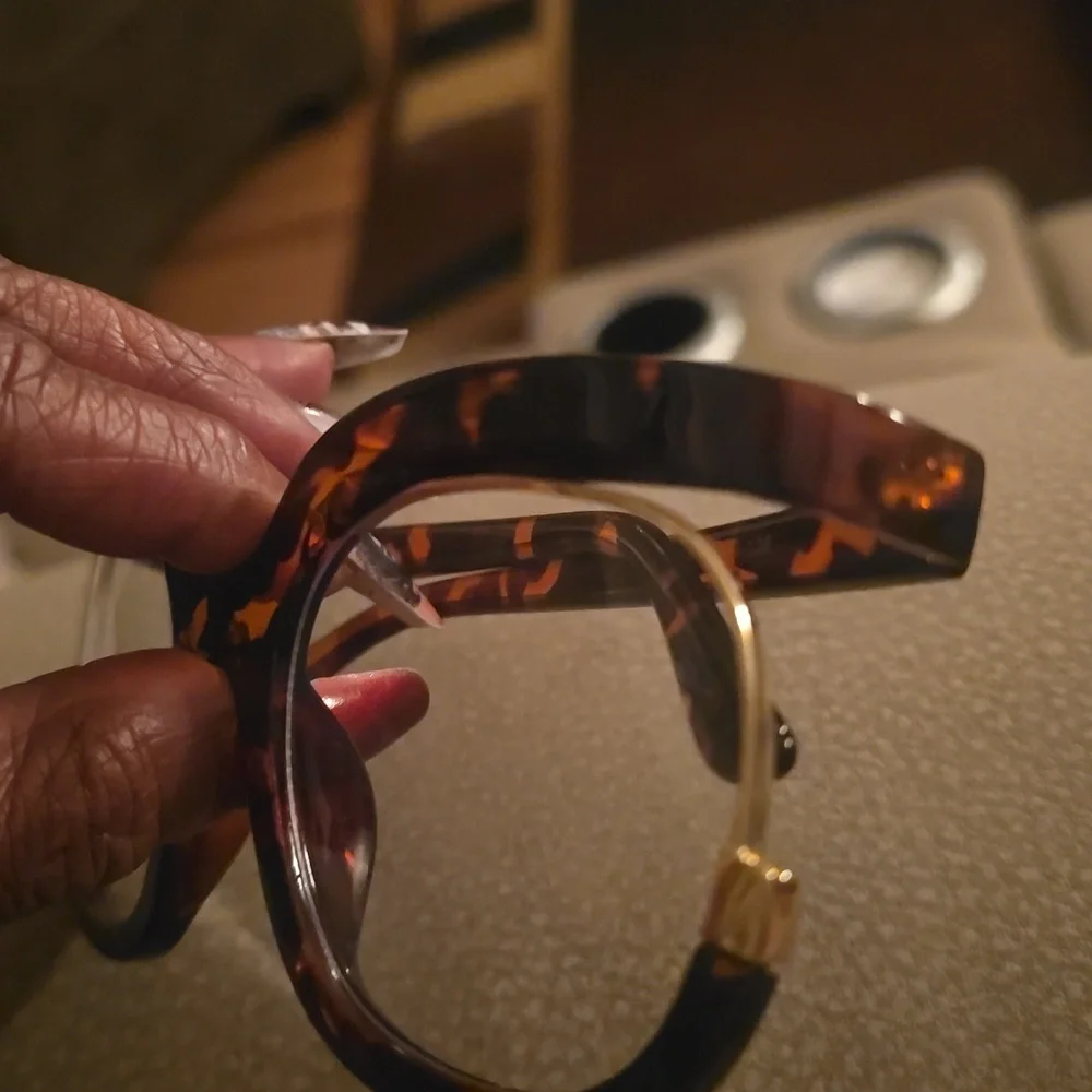 Tortoise Shell Oversized Glasses(clear) - Picture 2 of 3